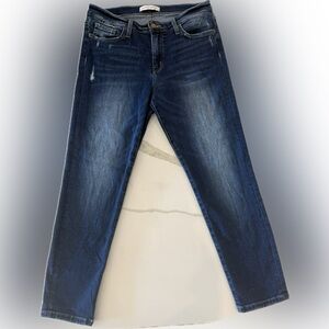 FLYING MONKEY- distressed mid- rise skinny jeans, stretch denim- size 29